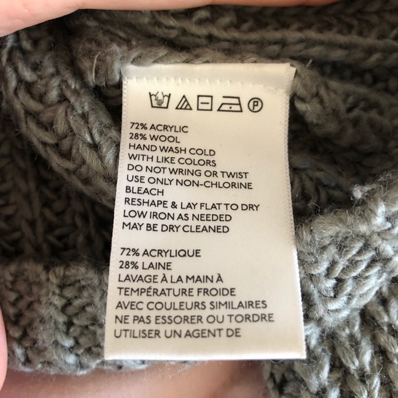 Kimchi Blue Grey Wool Knit Oversized Crop Sweater - Picture 2 of 6